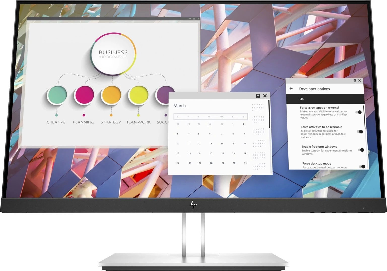 Monitor HP E-Series E24, 23.8'', Full HD, hiri/argjend