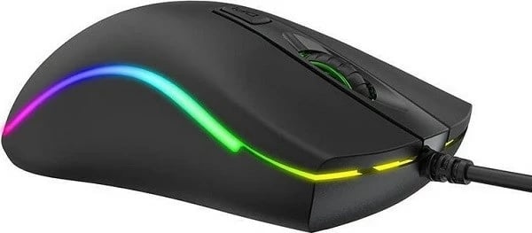 Maus HAVIT MS72, universal, me kabllo USB, i zi, me ndriçim LED