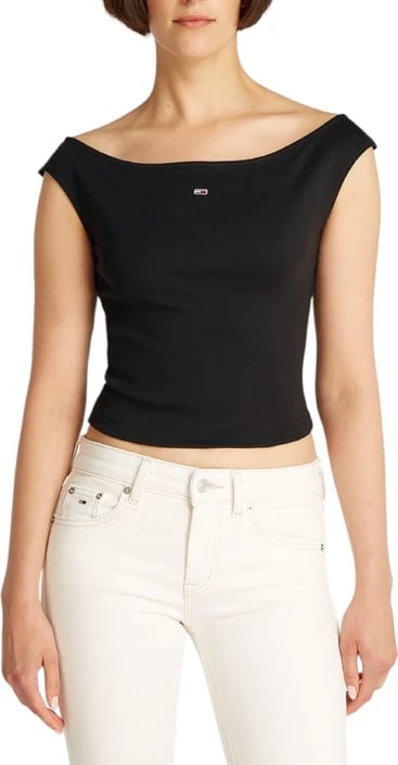 Maicë Tommy Hilfiger Jeans femra e zezë