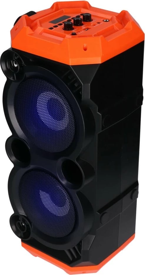 Altoparlant portativ PRIME3 APS31 me Bluetooth dhe karaoke, 100W, i zi/portokalli