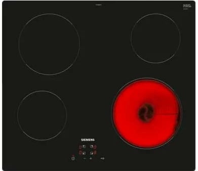 Pllakë qeramike Siemens ET61RBEA1E, 4 zona, me prekje, e zezë