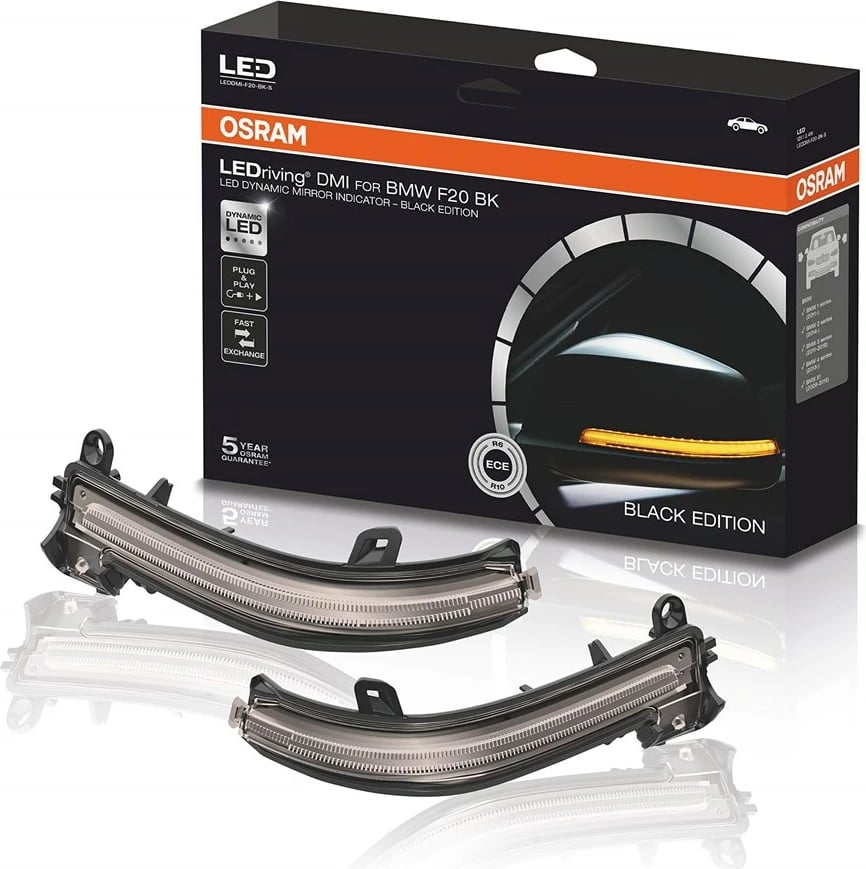 Set drita LED për pasqyra anësore OSRAM LED DMI F20 BK, për BMW, Black Edition