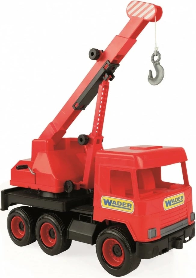 Kamion lodër vinç Wader Middle Truck 38 cm, plastikë, kuq e zi