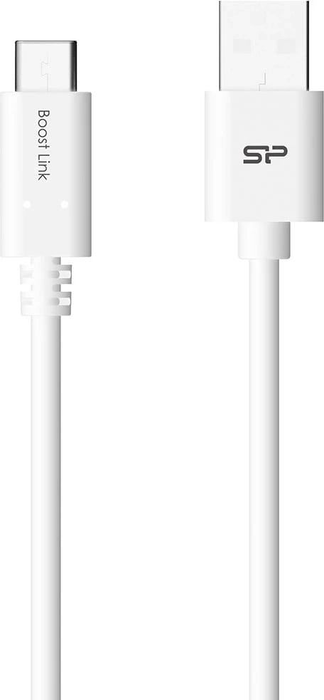 Kabllo USB Silicon Power Boost Link PVC LK10AC, 1 m, USB 2.0, Bardhë