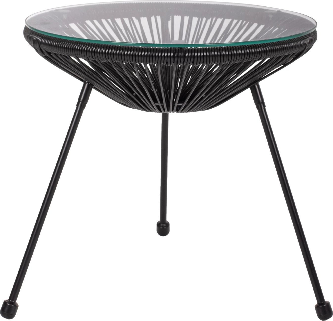 Tavolinë anësore profesionale Allegra, metal i zi dhe ratan i zi, FH5874.01, D47x45Hcm Tavolinë anësore profesionale Allegra, metal i zi dhe ratan i zi, FH5874.01, D47x45Hcm