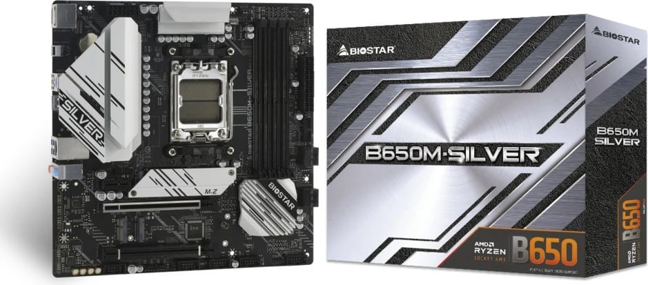 Pllakë amë Biostar B650M-SILVER, AMD, Socket AM5, DDR5, 192 GB