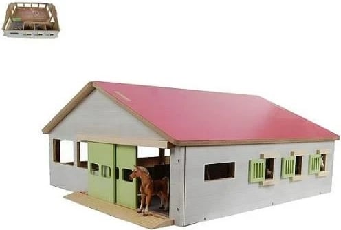 Stallë lodër hipo me tre bokse, 1:32, 62x56x26cm
