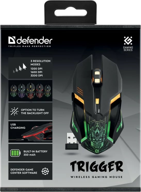 Maus wireless Defender TRIGGER GM-934, 3200 DPI, i zi