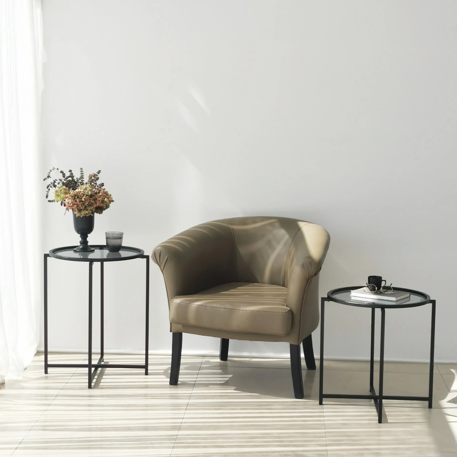 Set tavolinash anësore Skye Decor, S412F, ngjyrë e zezë