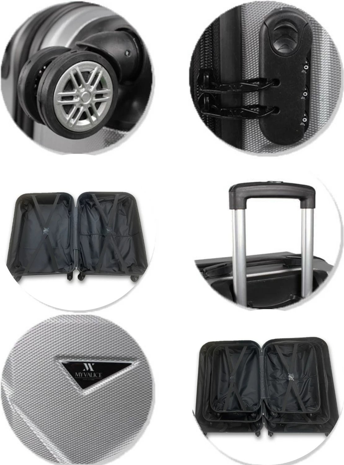 Set valixhesh (2 copë), ngjyrë e zezë, Zoozie Bags, 8022