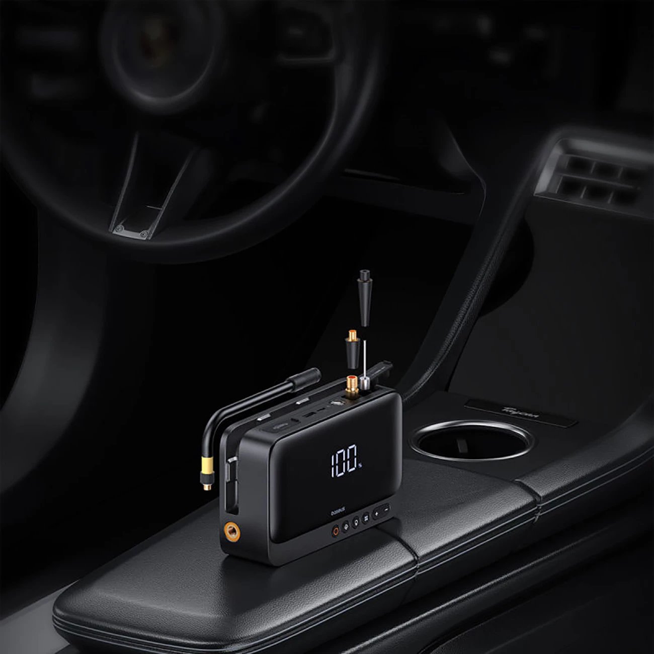 Jump starter Baseus Super Energy BS-CH013 4n1 me kompresor, powerbank 6000mAh, dritë LED, e zezë