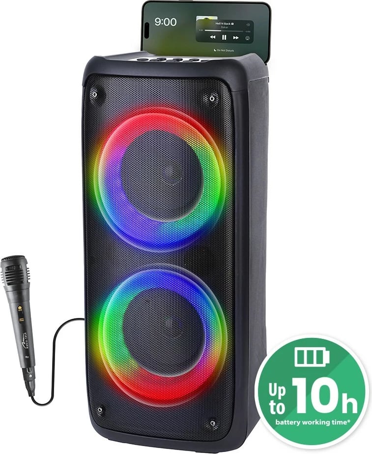 Altoparlant portativ Media-Tech FUNBOX BT MT3181, Bluetooth 5.0, 40W, RGB, me mikrofon, i zi