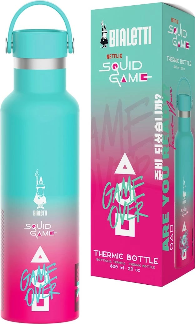 Termos Bialetti Squid Game 600ml, kaltër/rozë