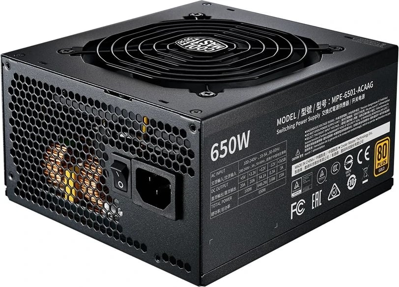 Furnizues i Energjisë Cooler Master MWE Gold 650 - V2, i Plotësisht Modular, 650 W, i Zi Furnizues i Energjisë Cooler Master MWE Gold 650 - V2, i Plotësisht Modular, 650 W, i Zi