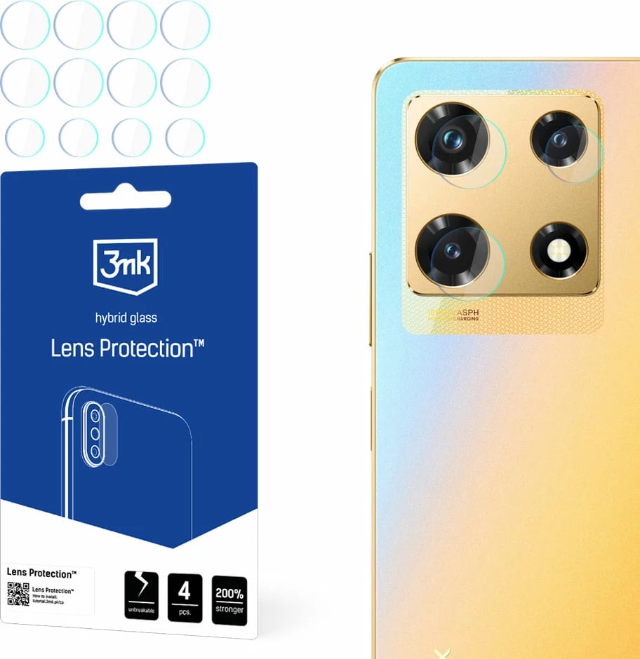 Xham mbrojtës kamerë 3mk Protection për Infinix Note 30 Pro, hibrid, 4 copë