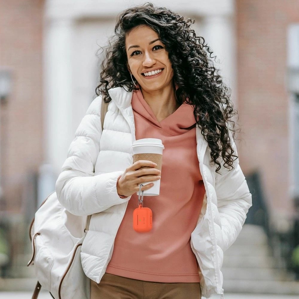 Mbështjellës Tech-Protect Silicone Hook për AirPods Pro / Pro 2, Portokalli Mbështjellës Tech-Protect Silicone Hook për AirPods Pro / Pro 2, Portokalli