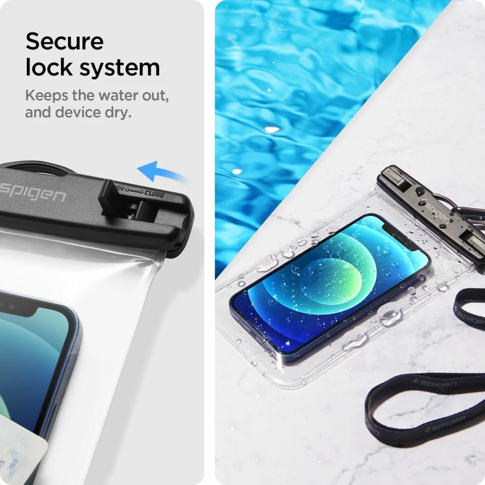 Mbështjellës Spigen Aqua Shield A601, IPX8, universal, 2 copë, transparent