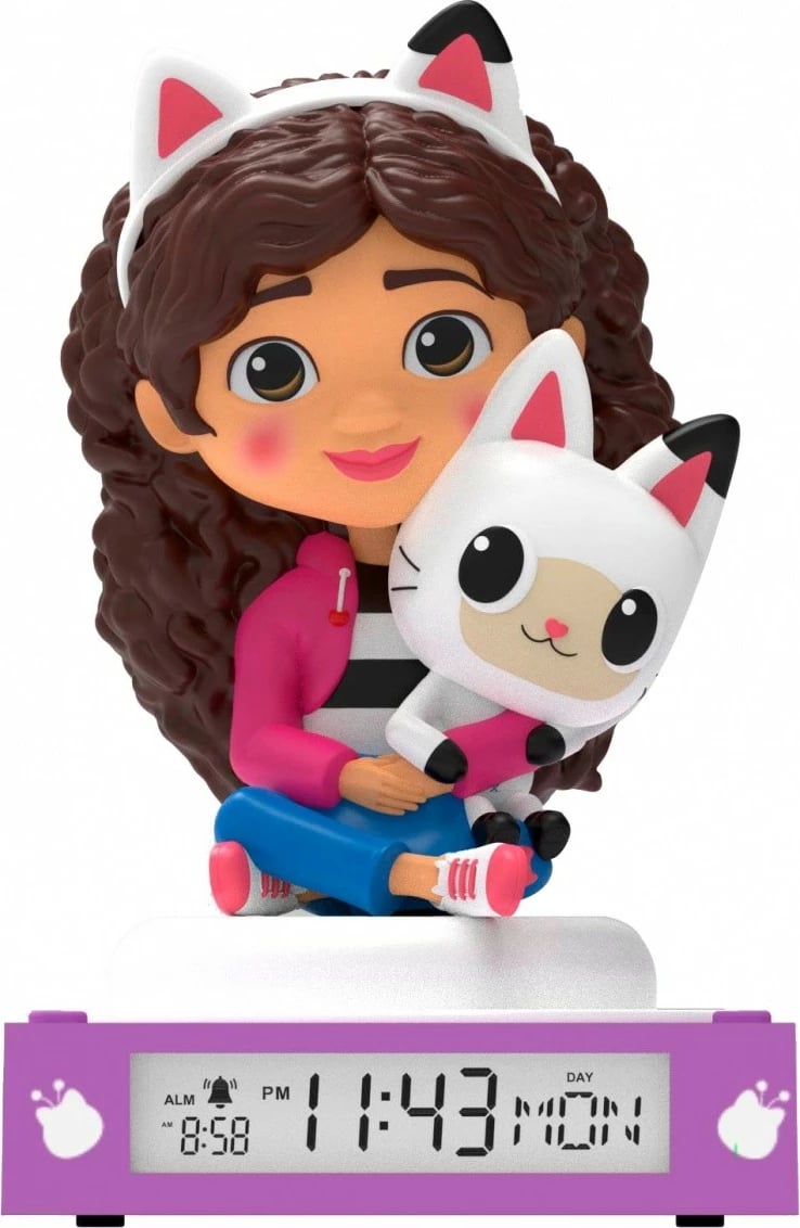 Llambë nate 3D me orë alarmi Kids Euroswan Gabby's Dollhouse GD00095, shumëngjyrëshe