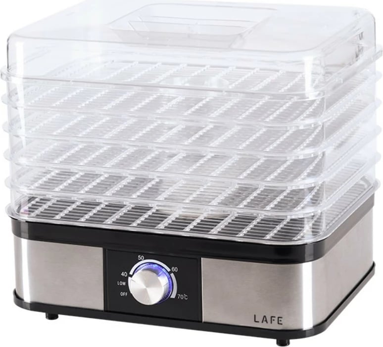 Tharëse ushqimi, Lafe, LAFPAR47689, 250 W, 5 tabaka, mbrojtje nga mbinxehja, e zezë/çelik