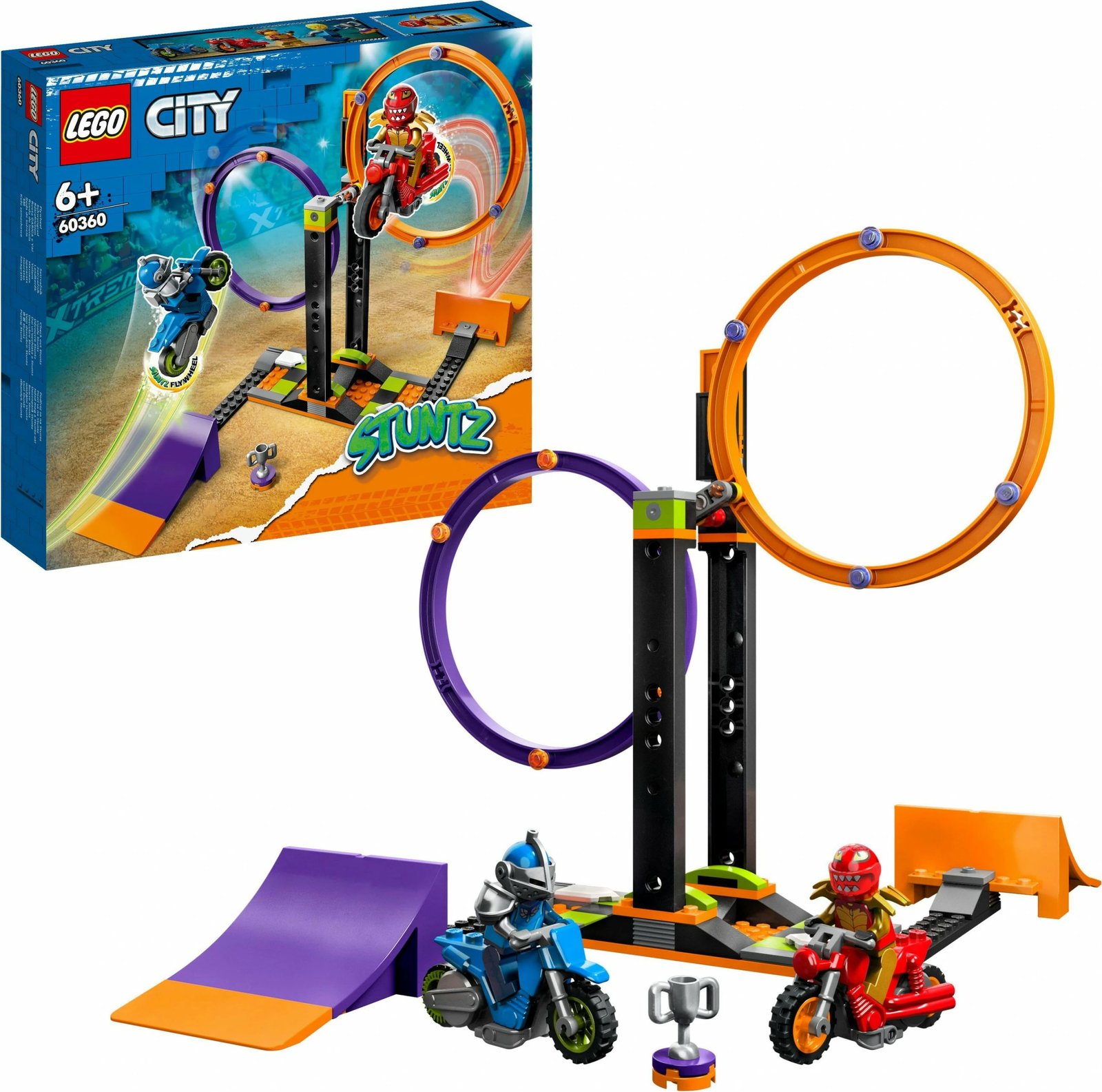 Set ndërtimi LEGO City Spinning Stunt Challenge 60360, 117 pjesë, shumëngjyrëshe