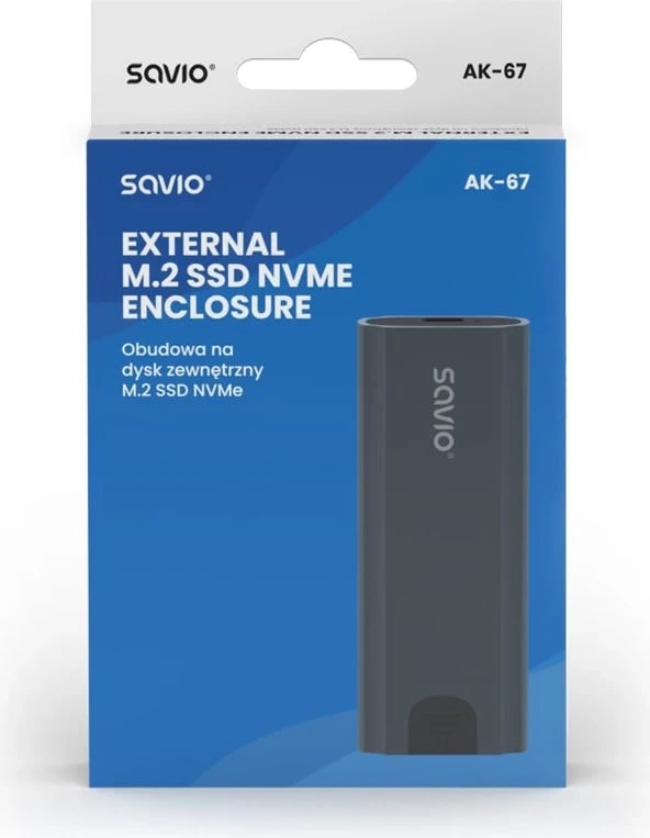 Kutia e jashtme për SSD Savio, me USB-C 3.1, gri