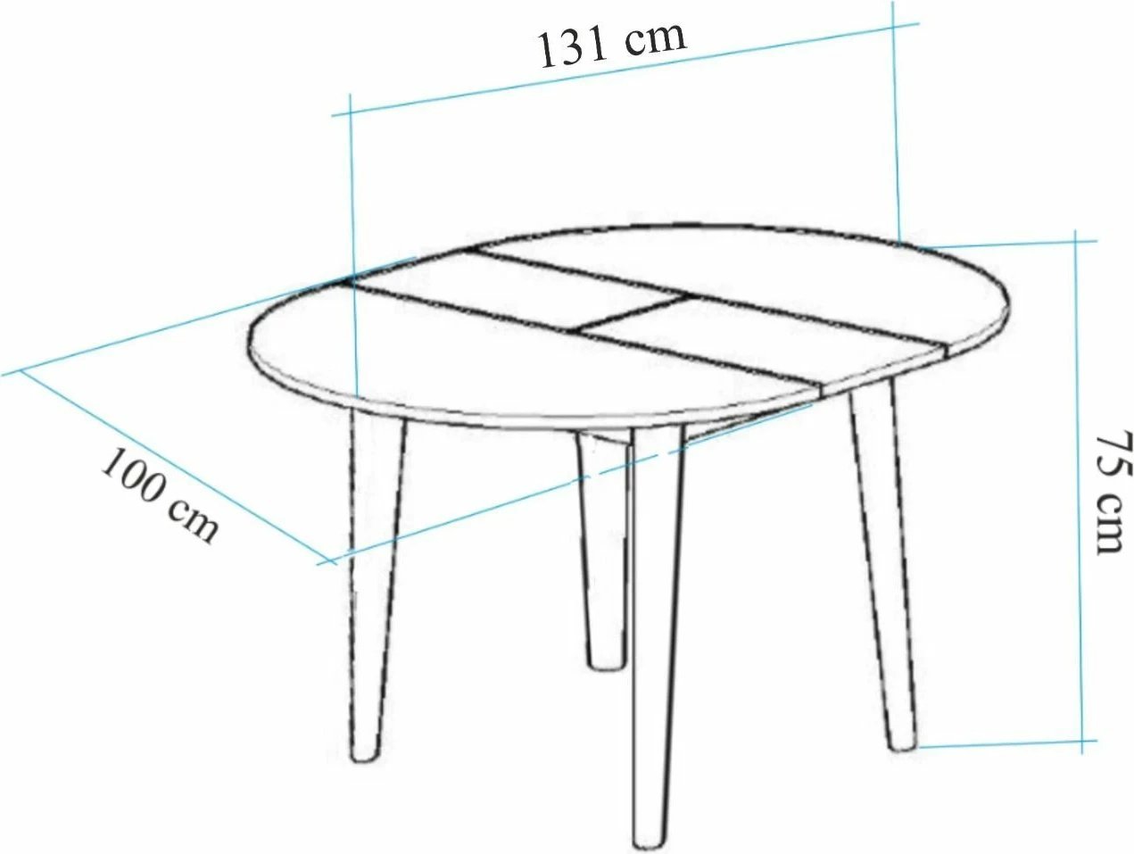 Tavolinë ngrënieje e zgjatshme Skye Decor, Vina 139, ngjyrë arre