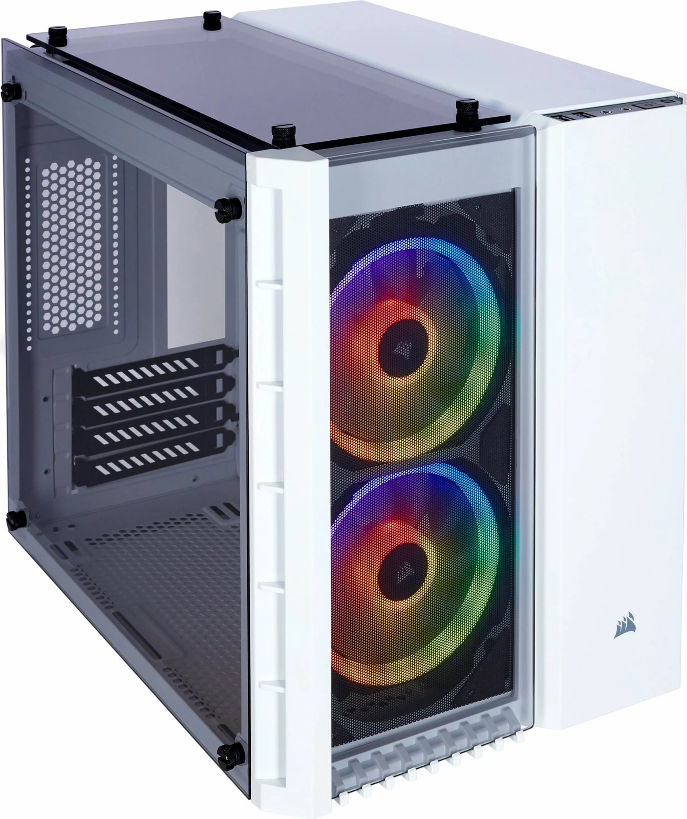 Kasë Corsair Crystal 280X, micro ATX, xham i temperuar, e bardhë