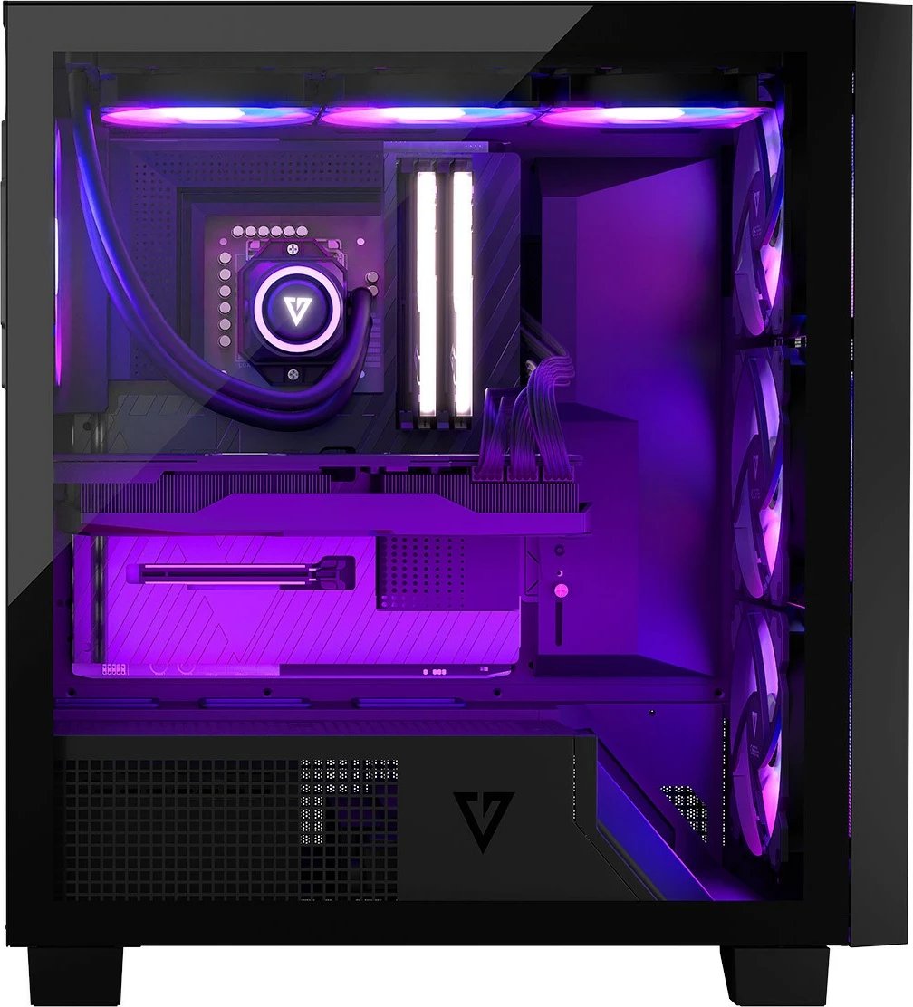 Kasë MODECOM Volcano Perun Apex ARGB Midi, e zezë