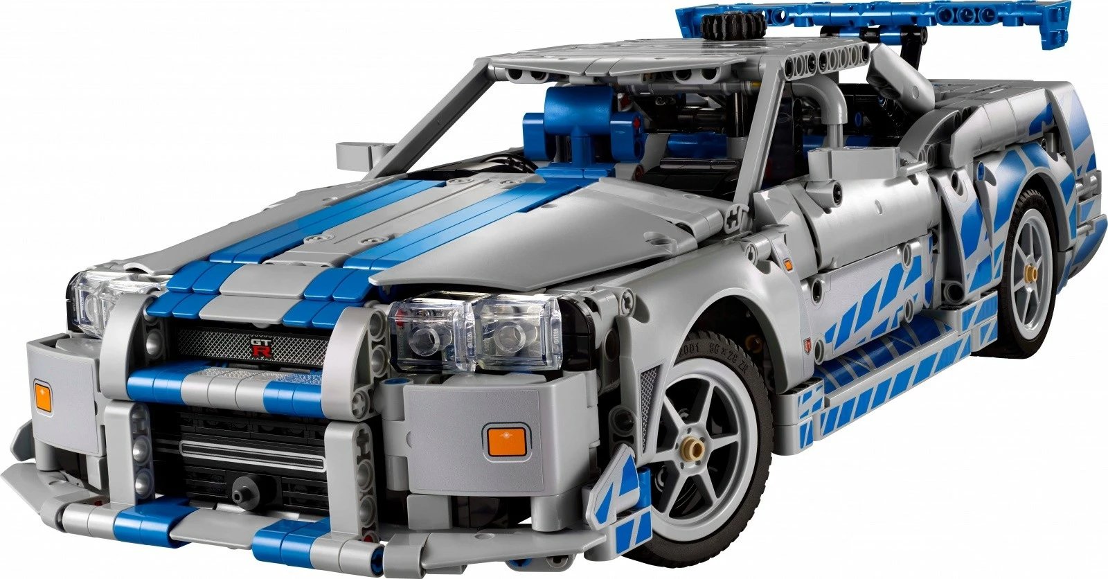 Set ndërtimi LEGO Technic Nissan Skyline GT-R R34 Fast & Furious, 1410 pjesë, Gri/Blu