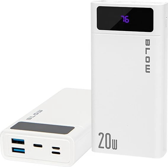 Power bank BLOW PB20E, 20000mAh, 20W, i bardhë