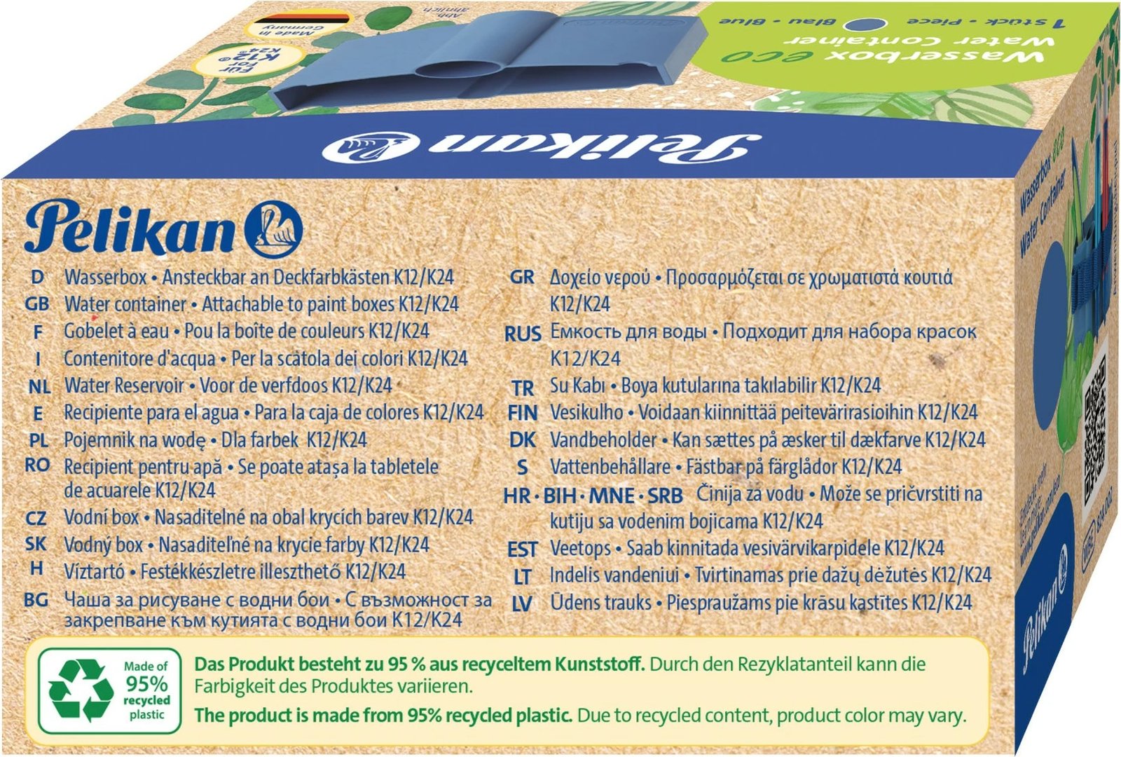 Organizues tavoline Pelikan eco, plastikë, 2 ndarje, kaltër