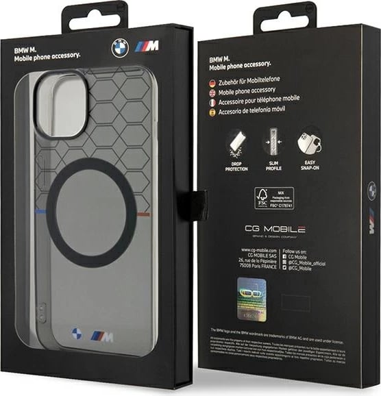 Mbështjellës BMW Pattern MagSafe për iPhone 14 6.1", Gri