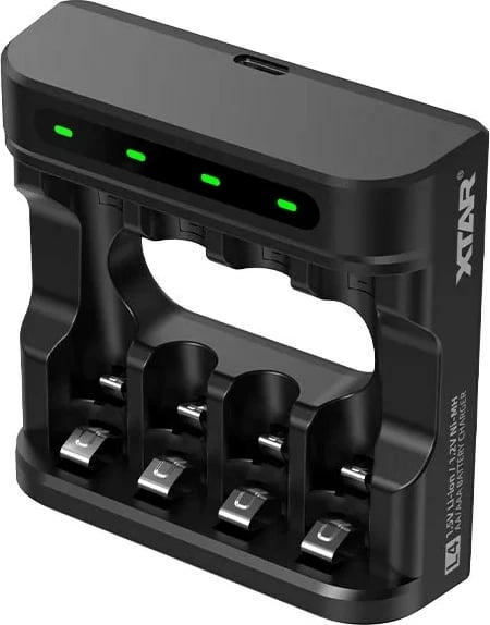 Karikues baterish XTAR L4, 4 vende, për AA/AAA, Li-Ion/NiMH, i zi