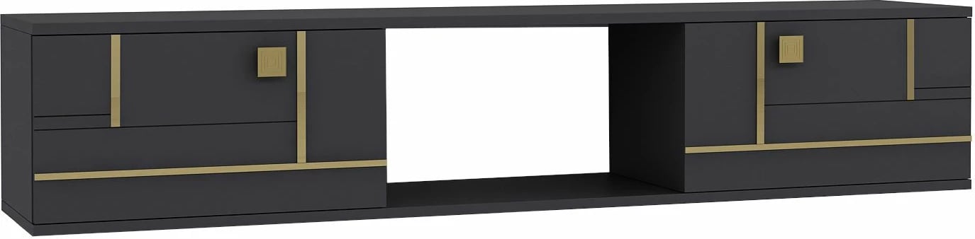 Komodë TV Skye Decor, anthracite, gold, Aredam