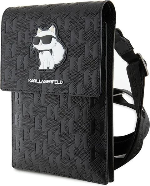 Çantë për celular Karl Lagerfeld KLWBSAKHPCK Saffiano Monogram Choupette, e zezë