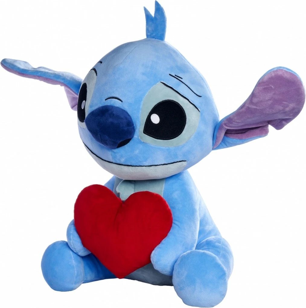 Lodër pelushi Disney Stitch me zemër, Simba, 50 cm, kaltër