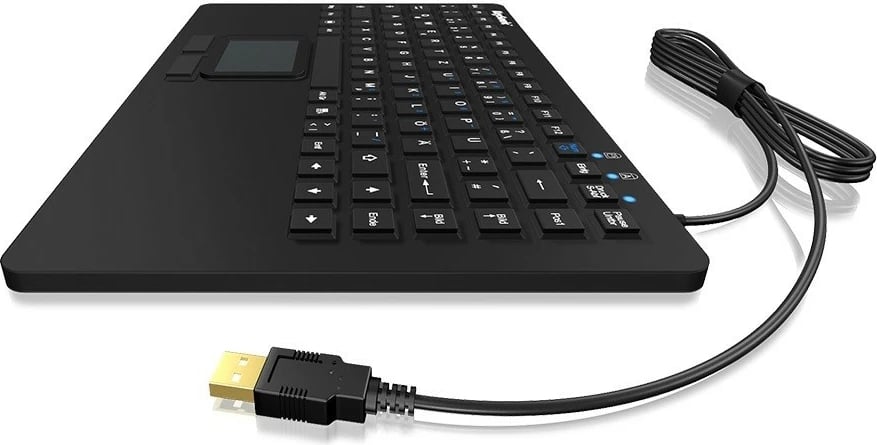 Tastierë mini KEYSONIC KSK-5230IN(US) me touchpad, IP68, e zezë