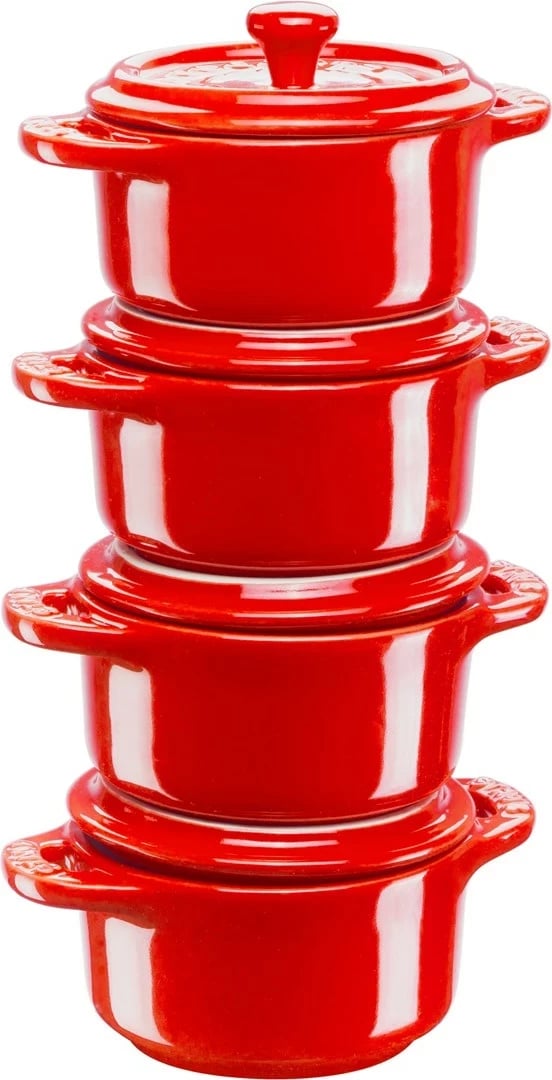 Cocotte ZWILLING Mini, 4 copë, 200 ml, Qeramike, Kuqe