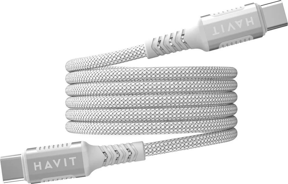 Kabëll magnetik USB Type C Havit CB6297, 1 m, Bardhë