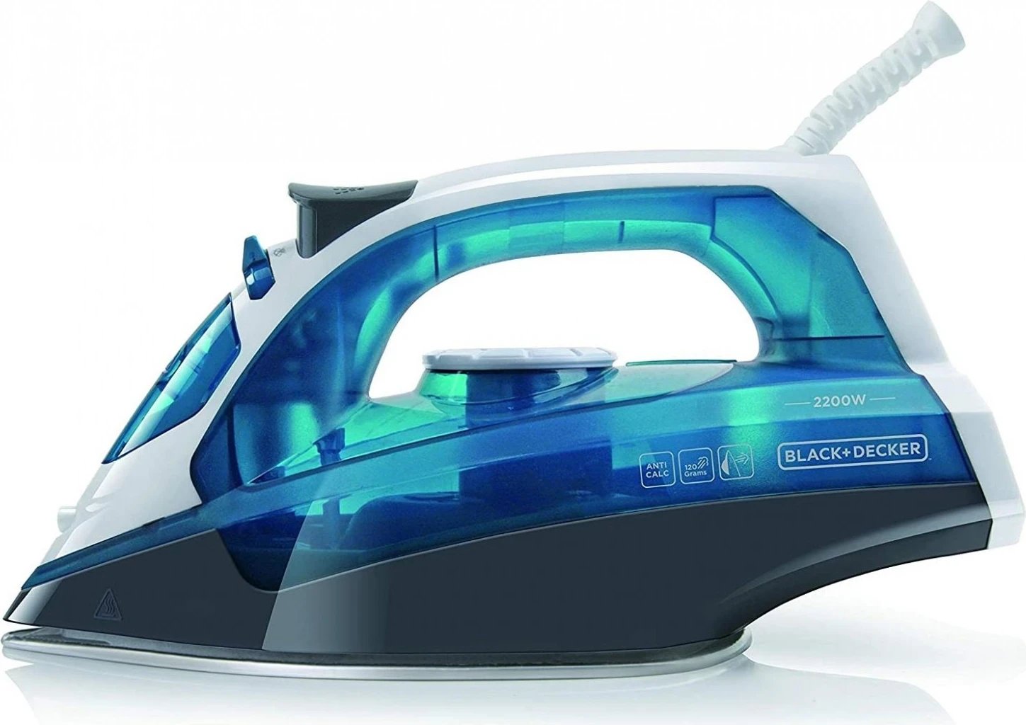 Hekur Black&Decker BXIR2200E, 2200W, bardhë-kaltër