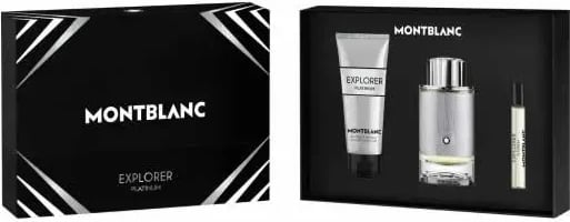 Eau de Parfum për meshkuj Montblanc Explorer Platinum, set 3 pjesë, 100ml