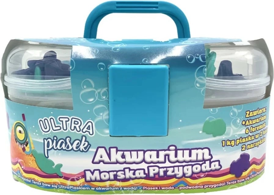 Set rërë kinetike Epee Ultra Sand, 1 kg, 6 forma, 2 vegla, valixhe plastike, dy ngjyra