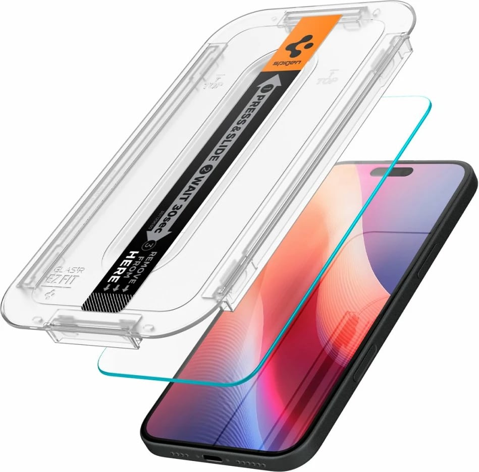 Mbështjellës xhami Spigen Glas.tR EZ Fit për iPhone 15/16, transparent, 1 copë