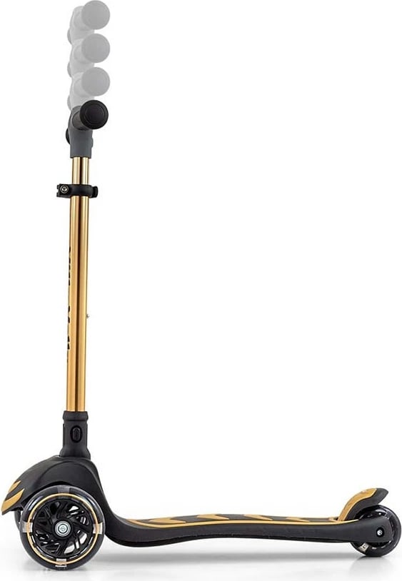 Trotinetë, Milly Mally, Boogie, 3 rrota, lartësi e rregullueshme, rrota me drita LED, deri 50 kg, e artë