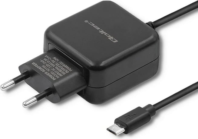 Adapter energjie Qoltec 50196, 5V, 2.4A, 12W, microUSB, Zi