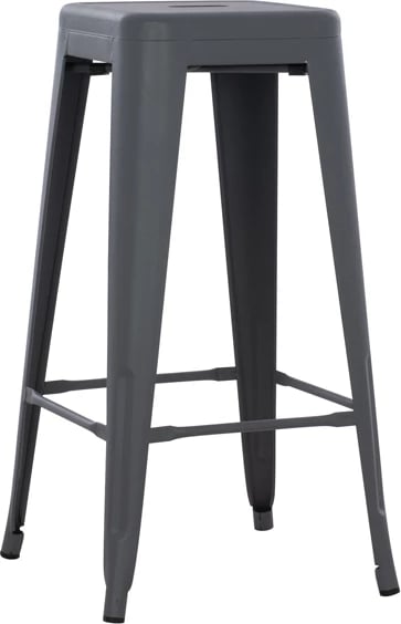 Karrige për bar metalike Melita, ngjyrë gri, FH8642.10, 43x43x78 cm