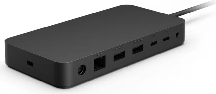 Stacion dokimi Microsoft T8H-00002, porta USB/USB-C/Ethernet, madhësi standarde, e zezë