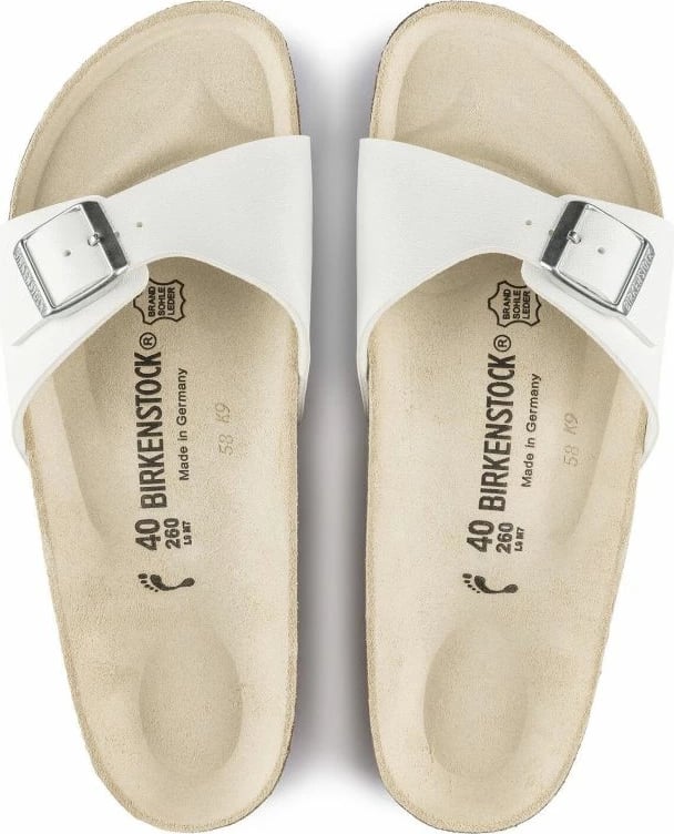 Papuqe femra Birkenstock, të bardha