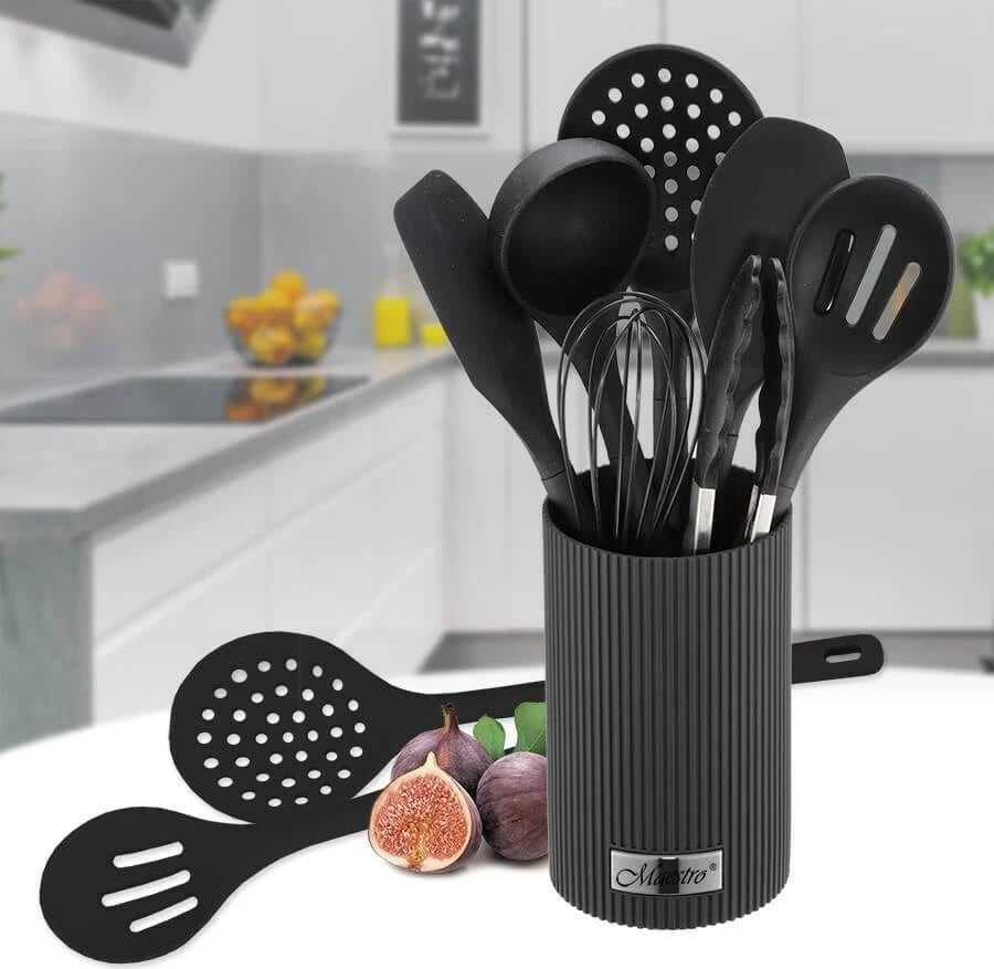 Set veglash kuzhine Maestro MR-1542-BLACK, 8 pjesë, Silikon, E zezë