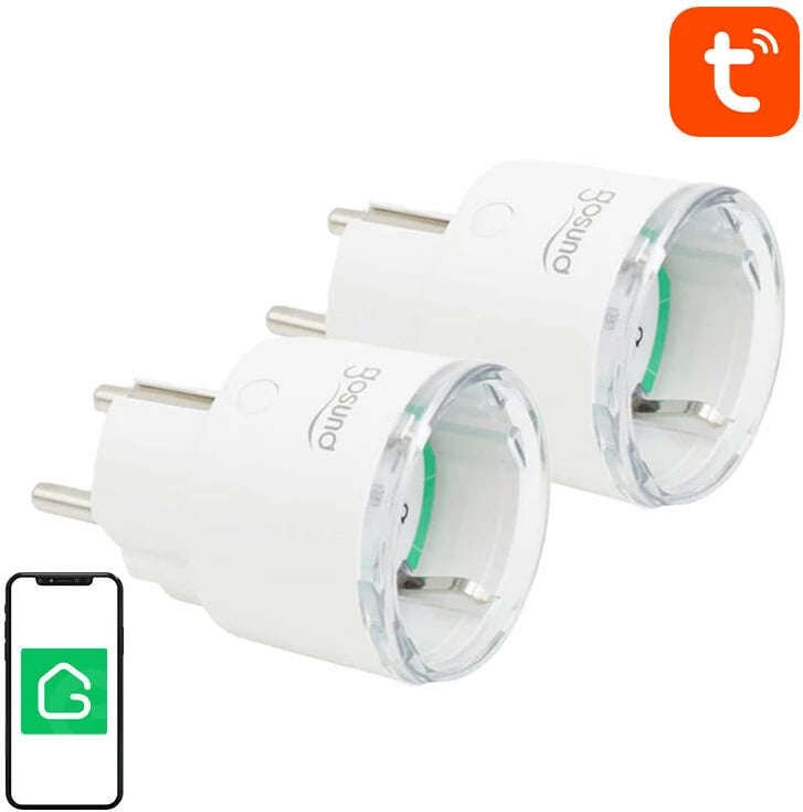 Prizë e mençur WiFi Gosund SP111, 3680W, 16A, Tuya, set 2 copë, e bardhë
